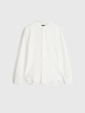 BERT SLIM FIT BAND COLLAR WITH RAW EDGES