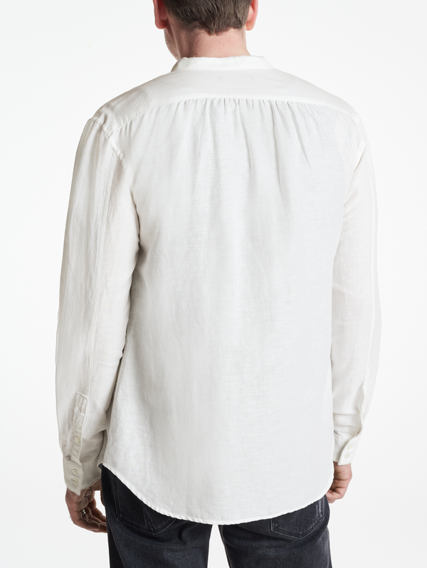 BERT SLIM FIT BAND COLLAR WITH RAW EDGES