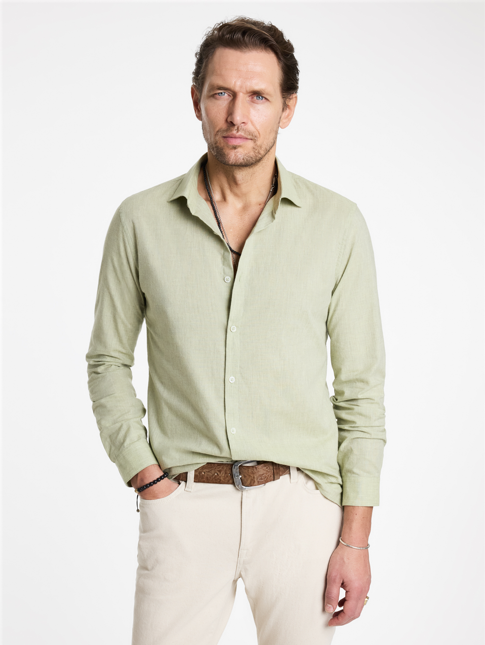 ROSEDALE SPREAD COLLAR SHIRTS WITHOUT BUTTON PLACKET