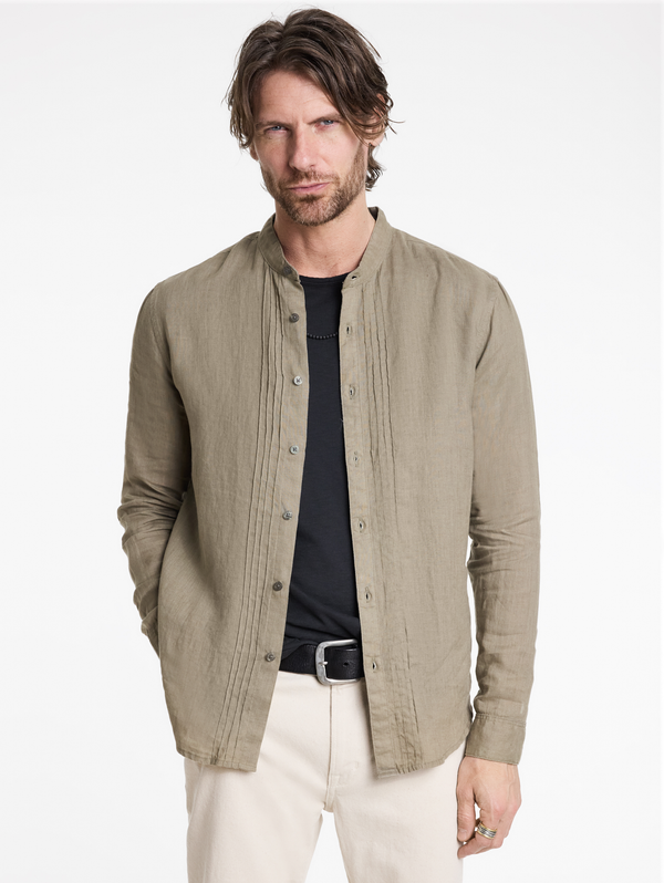 BRETT BAND COLLAR SHIRT