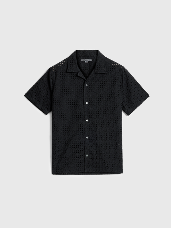 DAN CAMP COLLAR SHIRT IN EMBROIDERED FABRIC