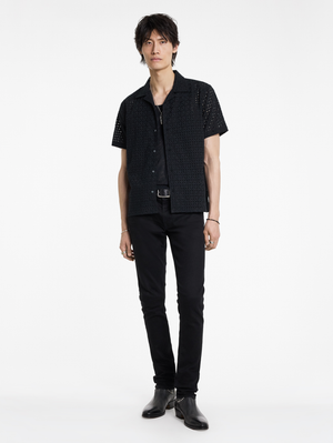 DAN CAMP COLLAR SHIRT IN EMBROIDERED FABRIC