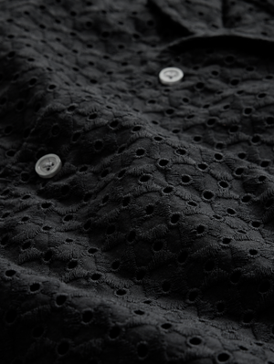 DAN CAMP COLLAR SHIRT IN EMBROIDERED FABRIC