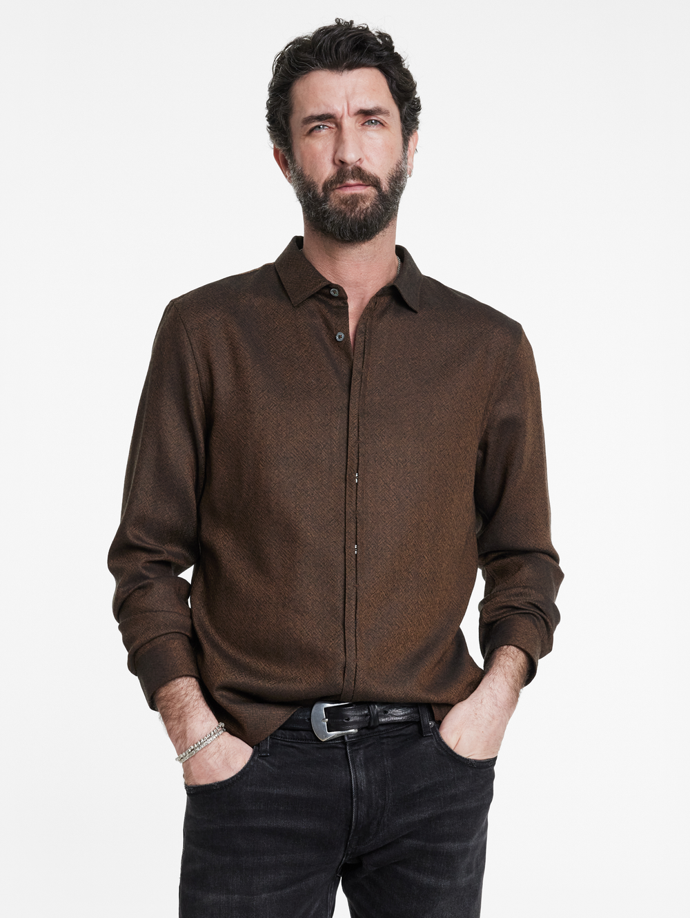 CONCEALED BUTTON PLEATED PLACKET SHIRTS