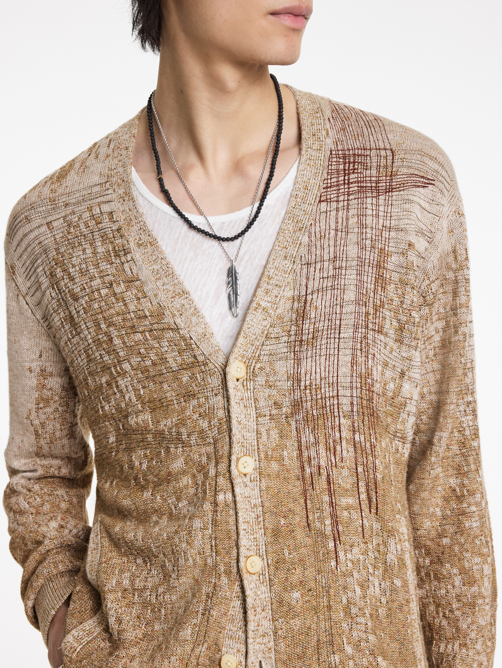 MARITA REGULAR FIT CARDIGAN WITH OMBRE AND EMB STI