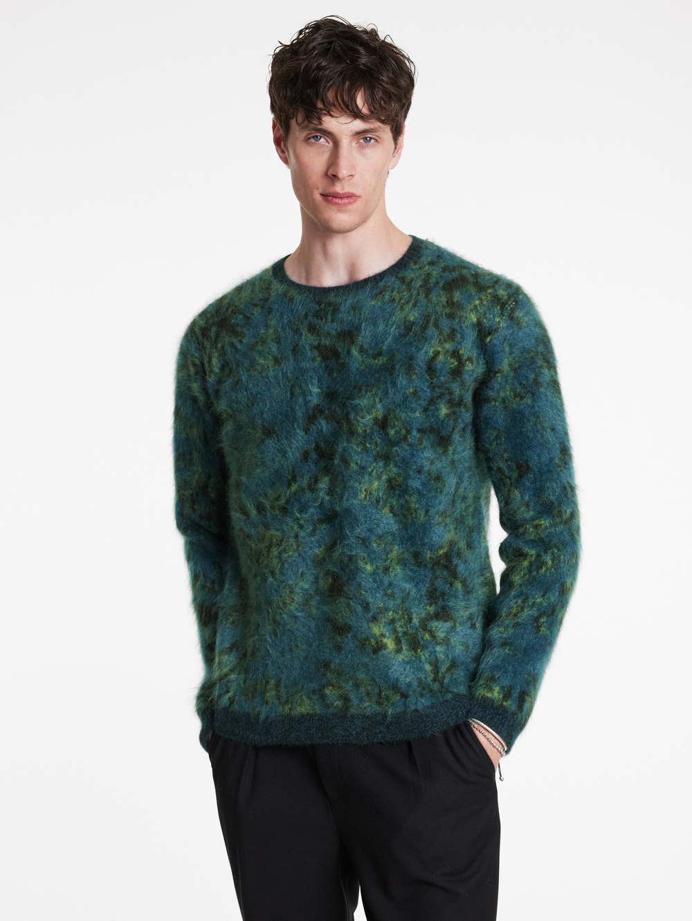 PALERMO EASY FIT CREWNECK WITH PYTHON JACQUARD